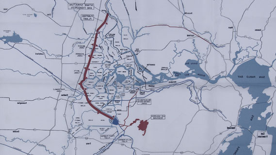 Plano geográfico para la construcción del canal Periférico