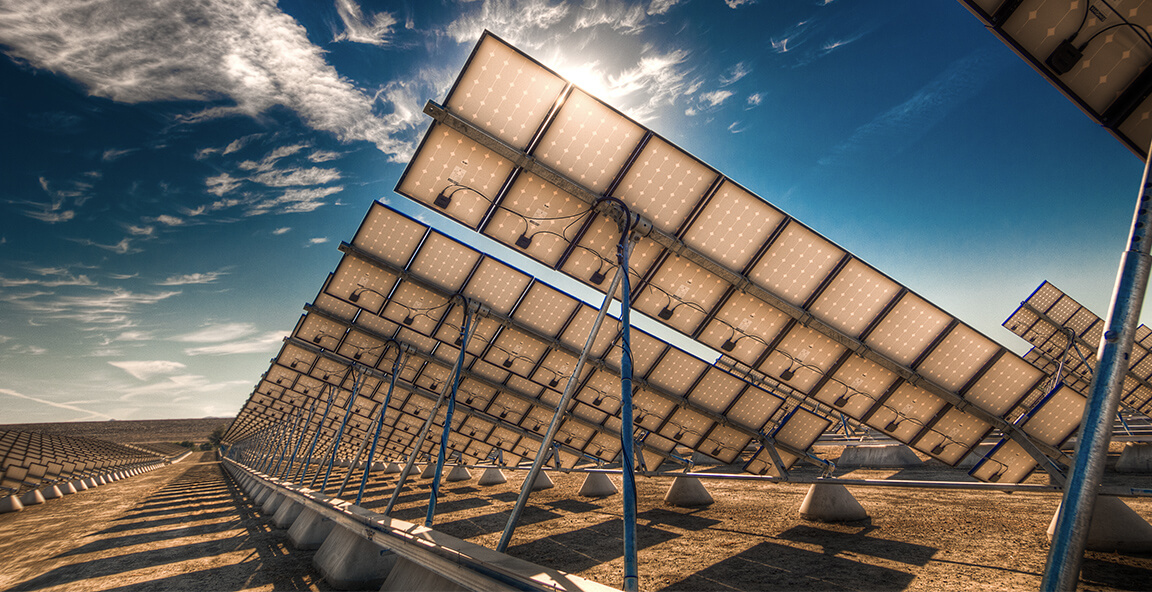 Picture of a solar panel at Skinner treatment plant