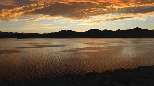 Diamond Valley Lake at dusk