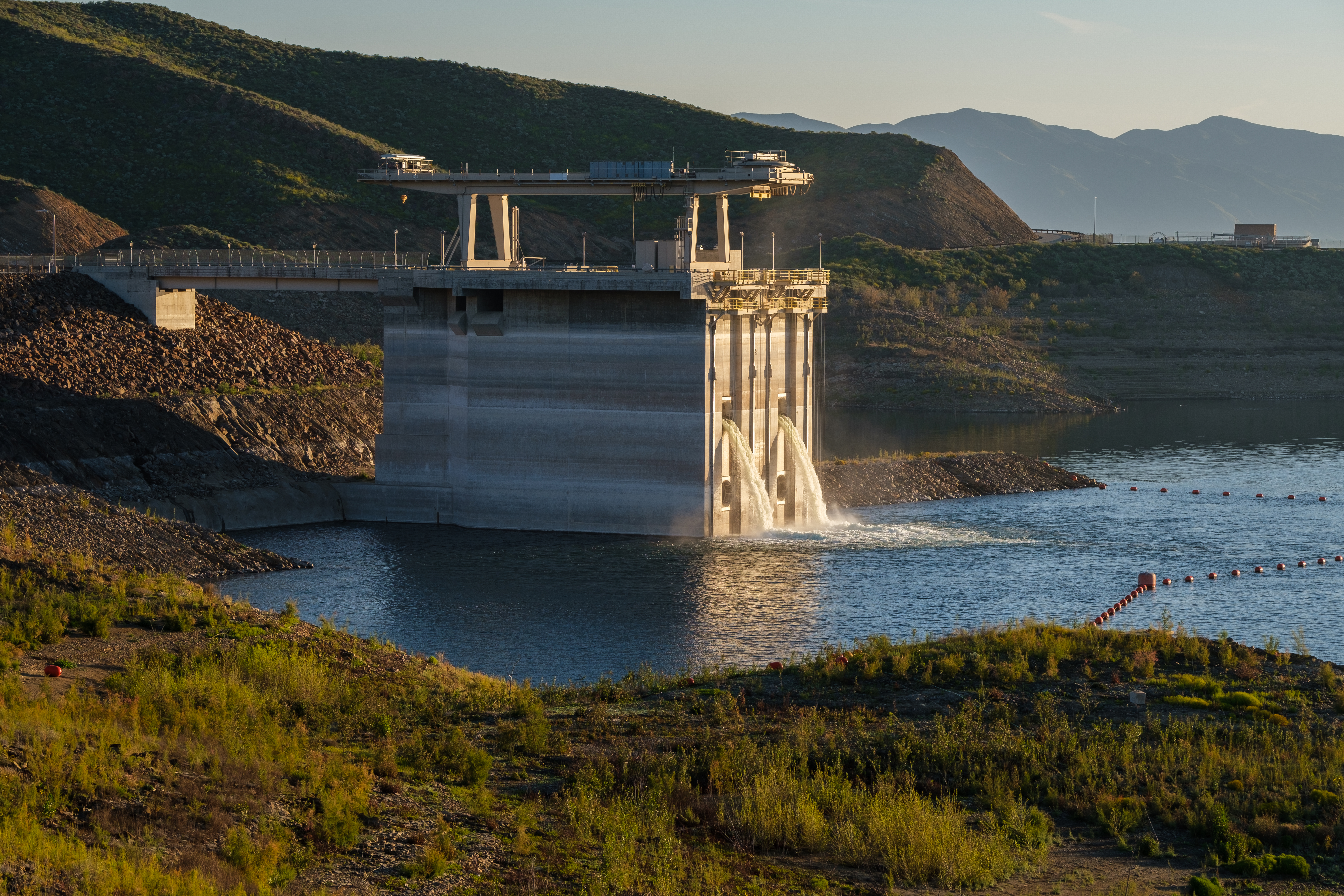 A photo of Diamond Valley Lake refilling in March 2023.