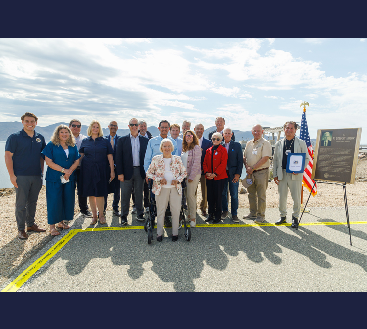 Photo of Greg Taylor's family, friends and colleagues at DVL.