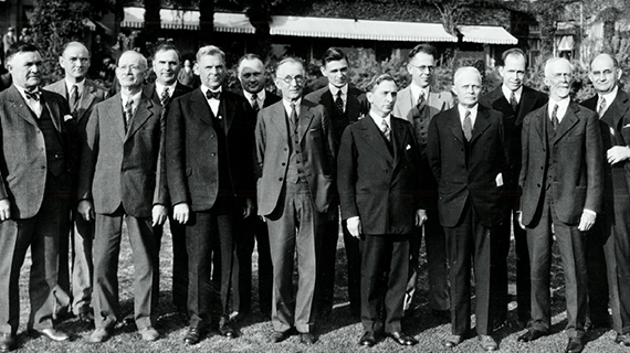 Members of the Metropolitan Water District posing for a photo at the beginning of the Colorado River Aqueduct projet, 1928